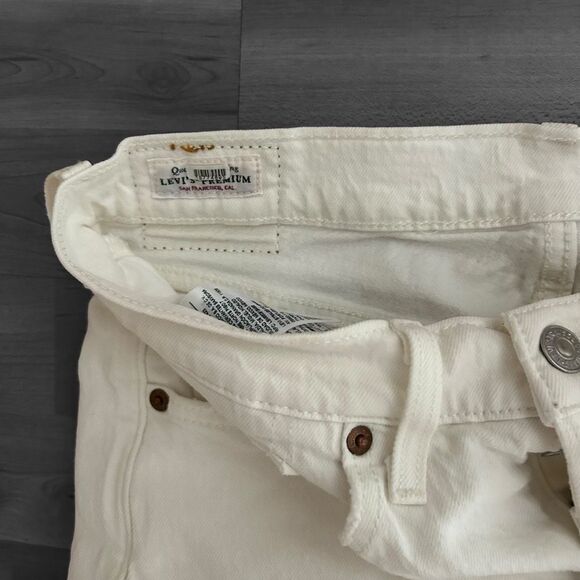 Levi's Premium White 501 Button Fly Skinny Jeans - Picture 5 of 9